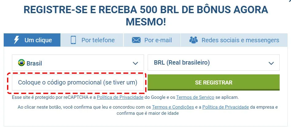 Princípios do uso dos codigos promocionais 1xBet